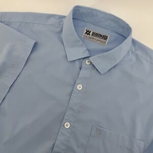 Dixxon Performance Bamboo‎ Blend Shirt 3XL Blue Short Sleeve D-Lux Button Front
